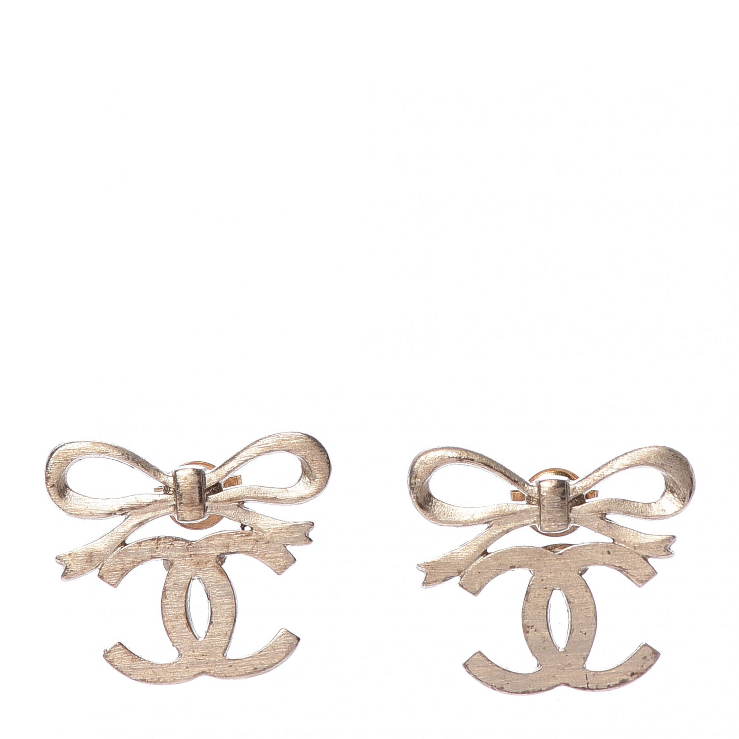 CC Bow Tie Earrings Gold