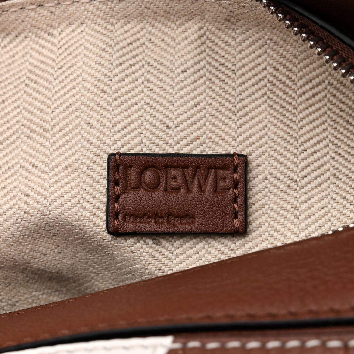 Calfskin Rugby Mini Puzzle Bag Brunette Soft White