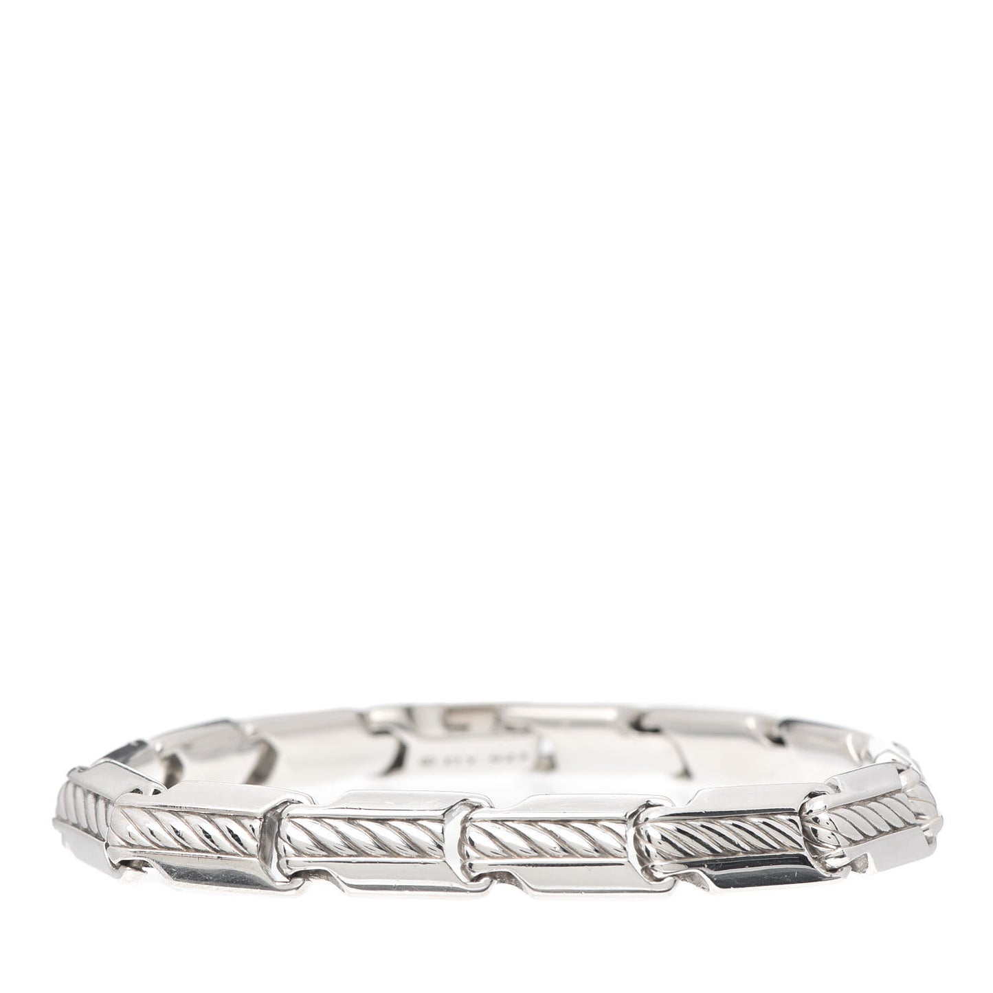 Sterling Silver Beveled Link Chain Bracelet