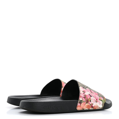 Gucci GG Supreme Monogram Blooms Slide Sandals 36 Beige Multicolor 5 of 12