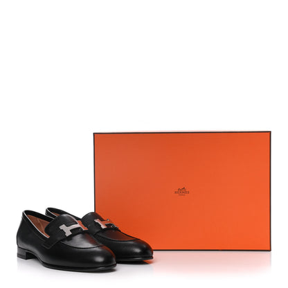 Hermes Goatskin Womens Paris Loafers 35 Black 9 of 9