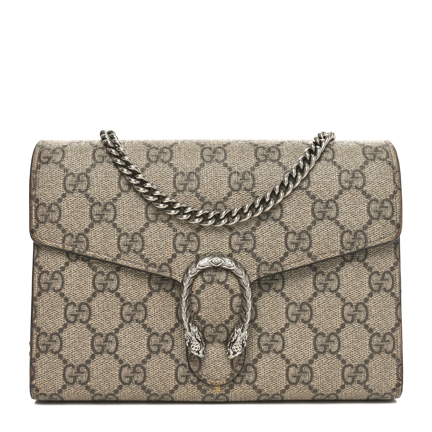 Gucci GG Supreme Monogram Mini Dionysus Chain Wallet Beige Taupe 1 of 10