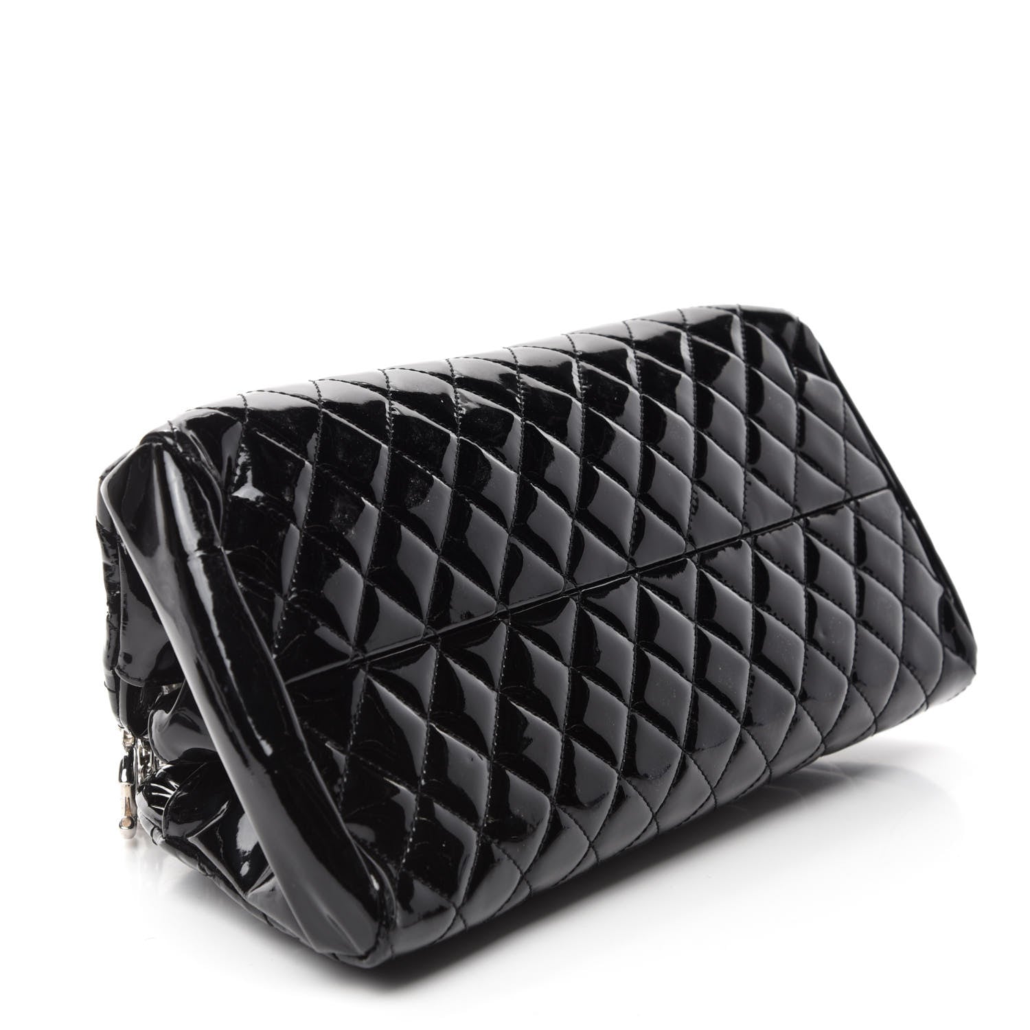 Chanel Patent Quilted Medium Just Mademoiselle Bowling Bag Black 4 of 10