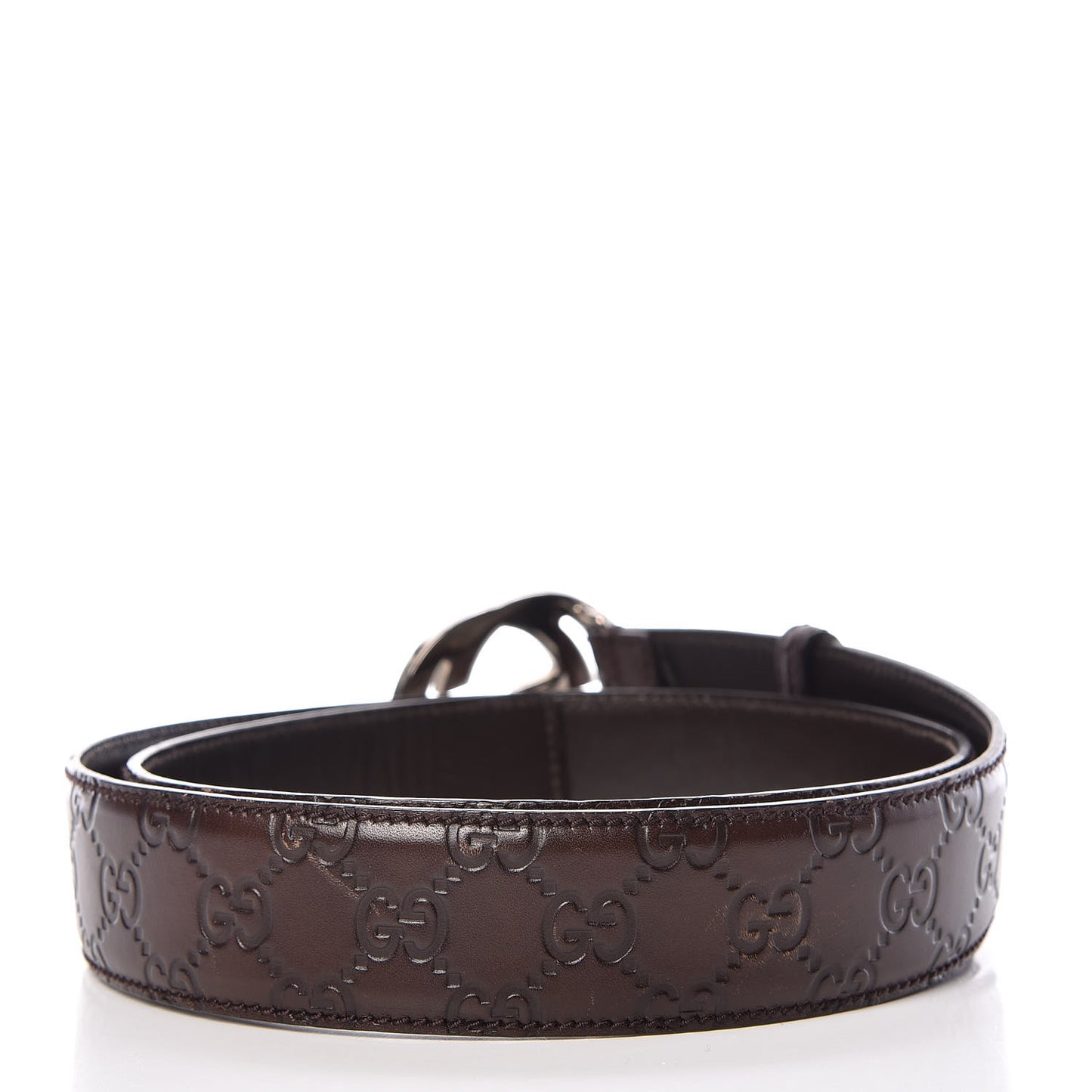 Guccissima Interlocking G Belt 100 40 Dark Brown