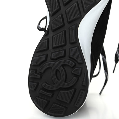 Chanel Suede Goatskin CC Sneakers 39 Black 7 of 8