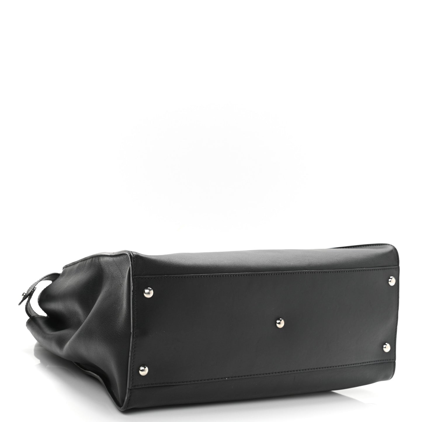 Vitello Dolce Marmol Patent Crocodile Trapuntata Large Peekaboo Iconic Satchel Black Fumo