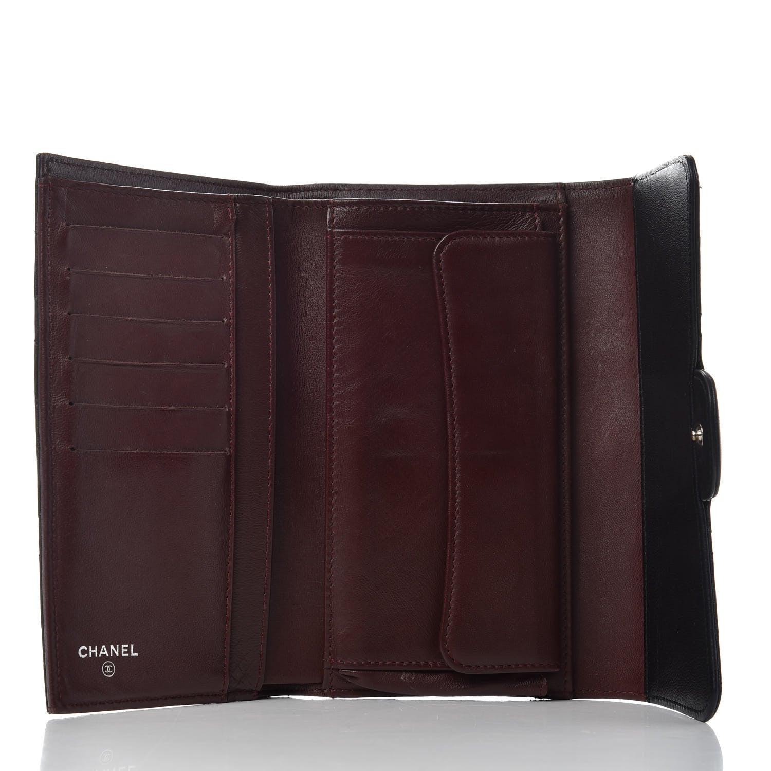 Chanel Lambskin Quilted Large Flap Wallet Black 5 of 7