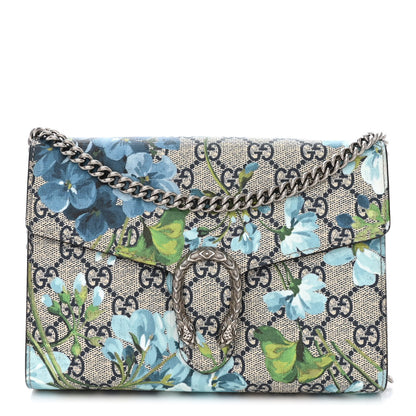 Gucci GG Supreme Monogram Blooms Mini Dionysus Chain Wallet Beige Blue Navy Vintage Blue 1 of 10