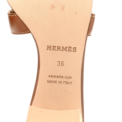 Hermes Calfskin Oasis Sandals 36 Gold 8 of 10