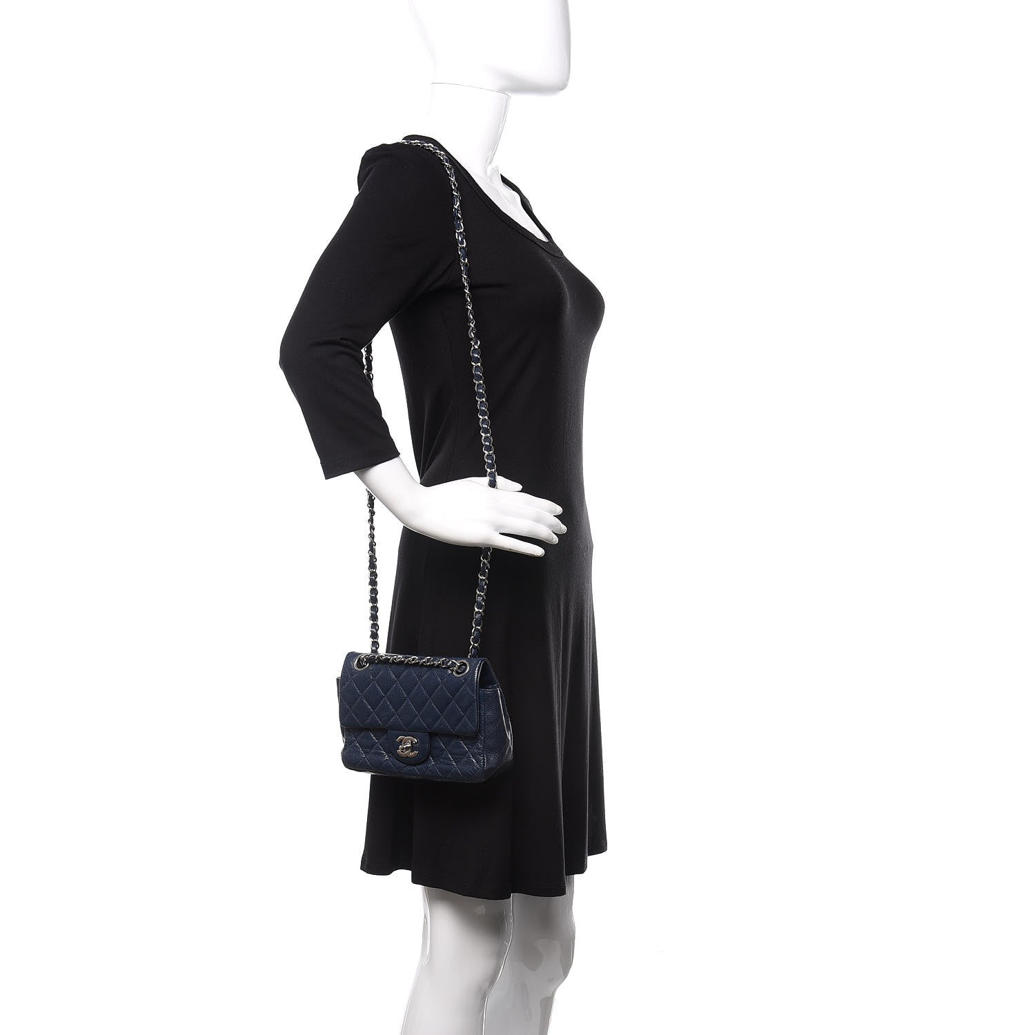 Chanel Caviar Quilted Mini Rectangular Flap Navy 2 of 10