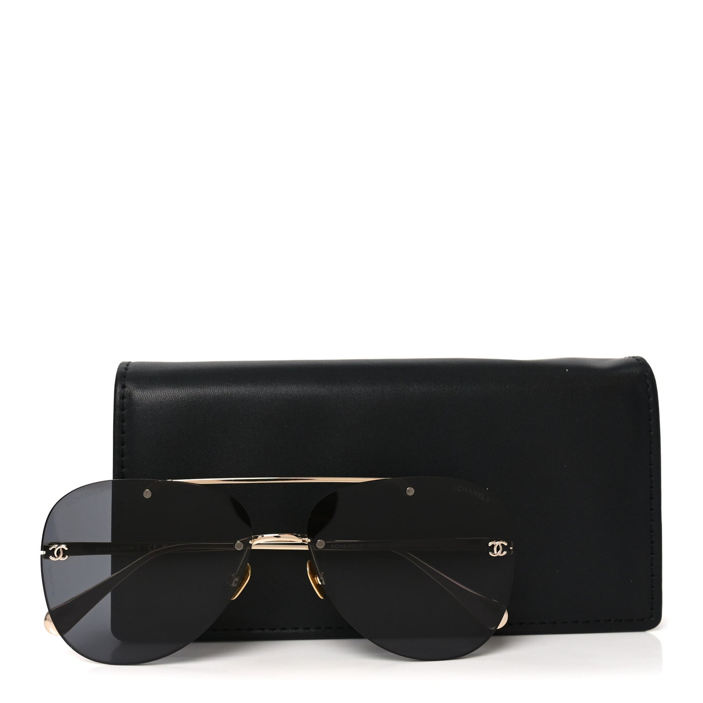 Titanium CC Pilot Aviator Sunglasses 4285-T Black Gold