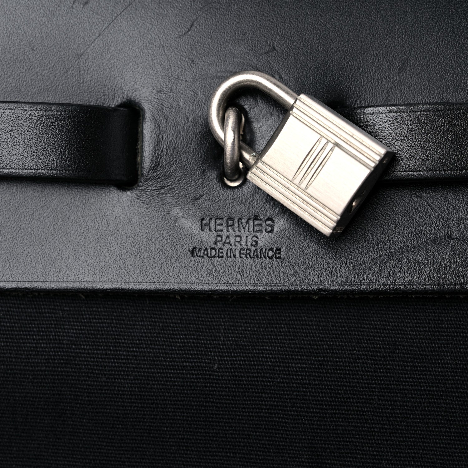 Hermes Toile Vache Calfskin Herbag 39 MM Black 7 of 25