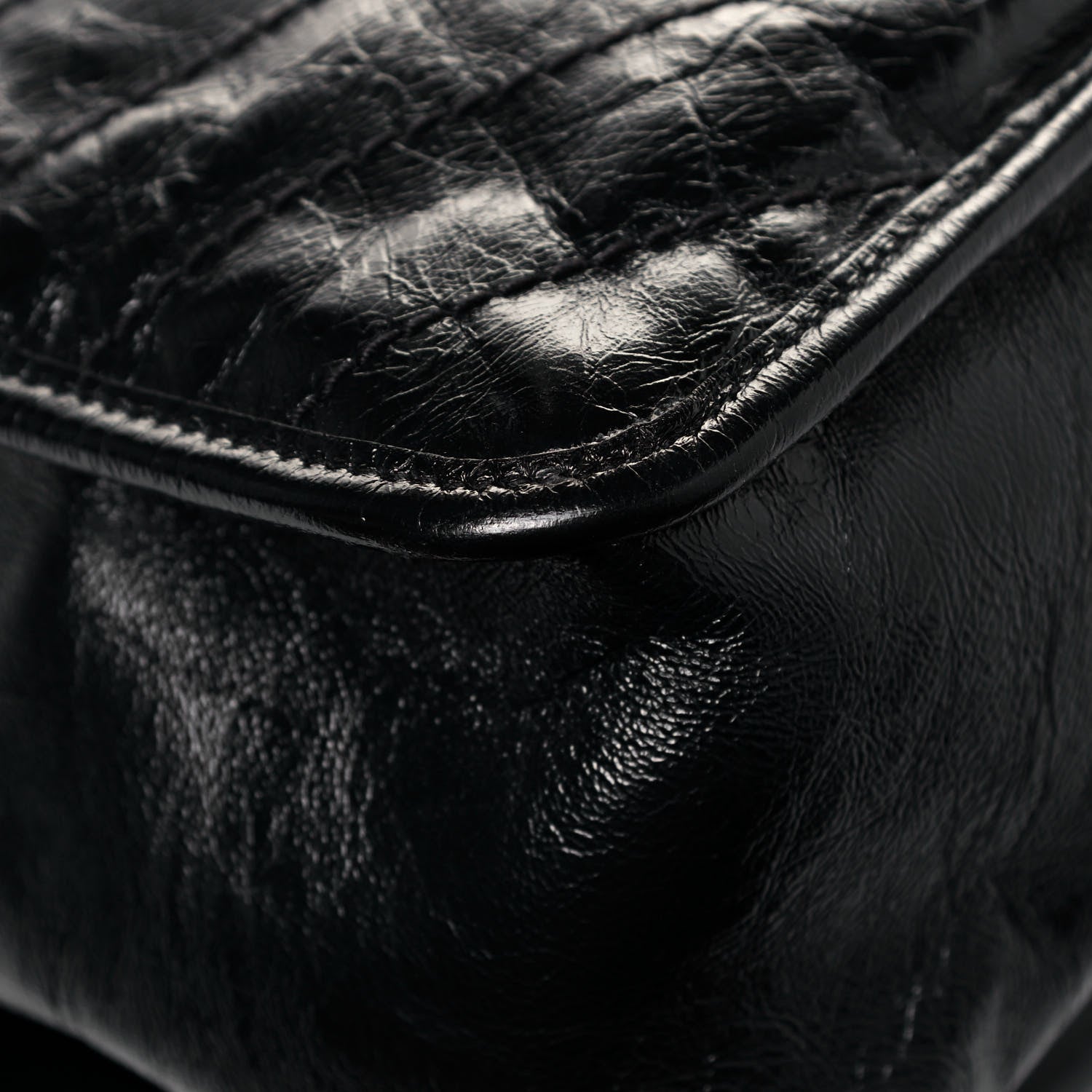 Saint Laurent Crinkled Calfskin Matelasse Monogram Large Niki Chain Satchel Black 9 of 12