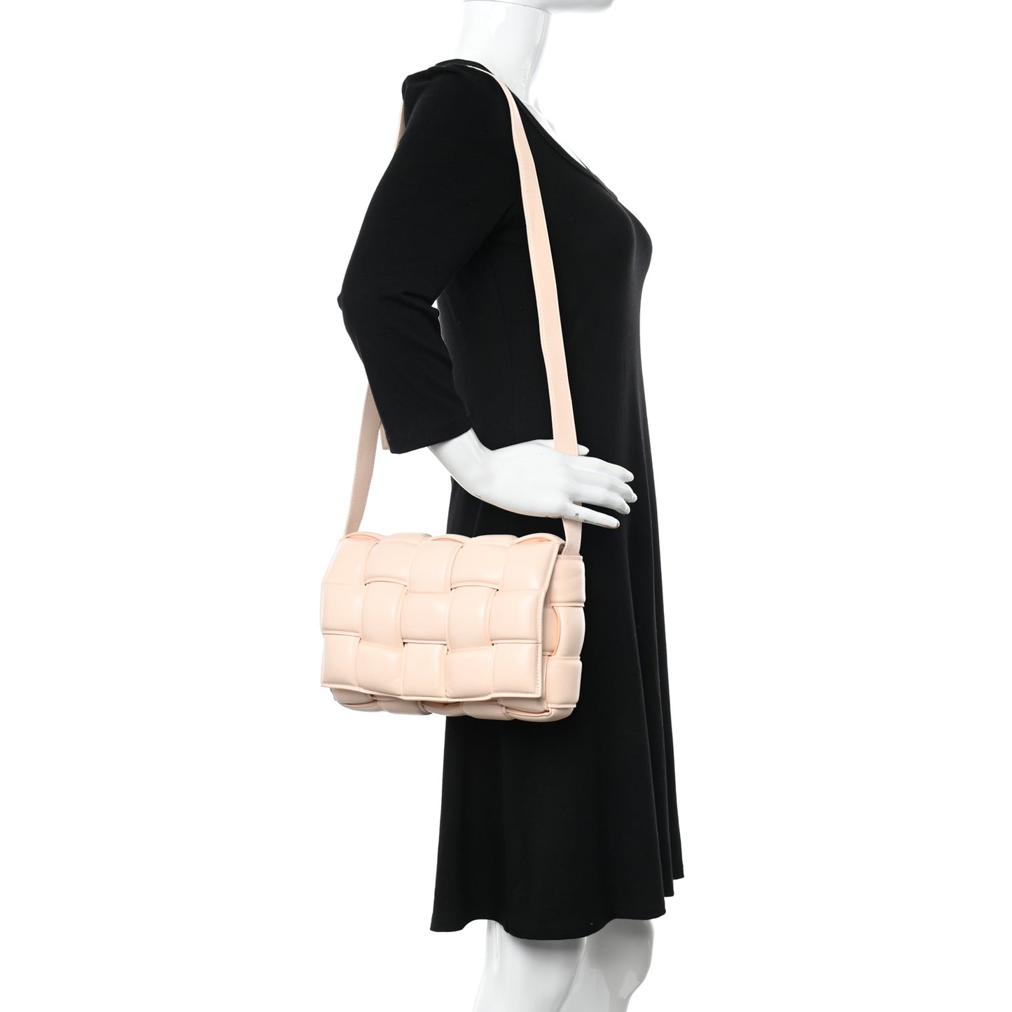 Nappa Maxi Intreccio Padded Cassette Crossbody Bag Melon Washed