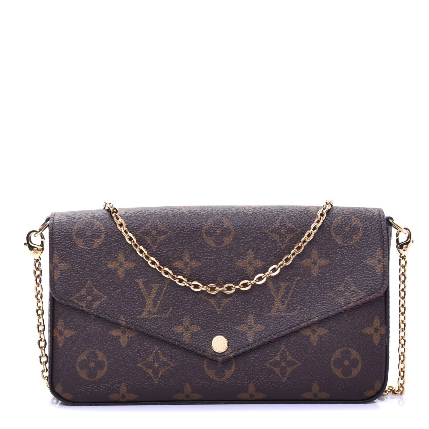 Monogram Pochette Felicie Chain Wallet Fuchsia