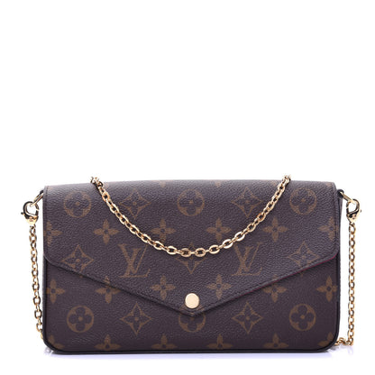 Louis Vuitton Monogram Pochette Felicie Chain Wallet Fuchsia 1 of 12