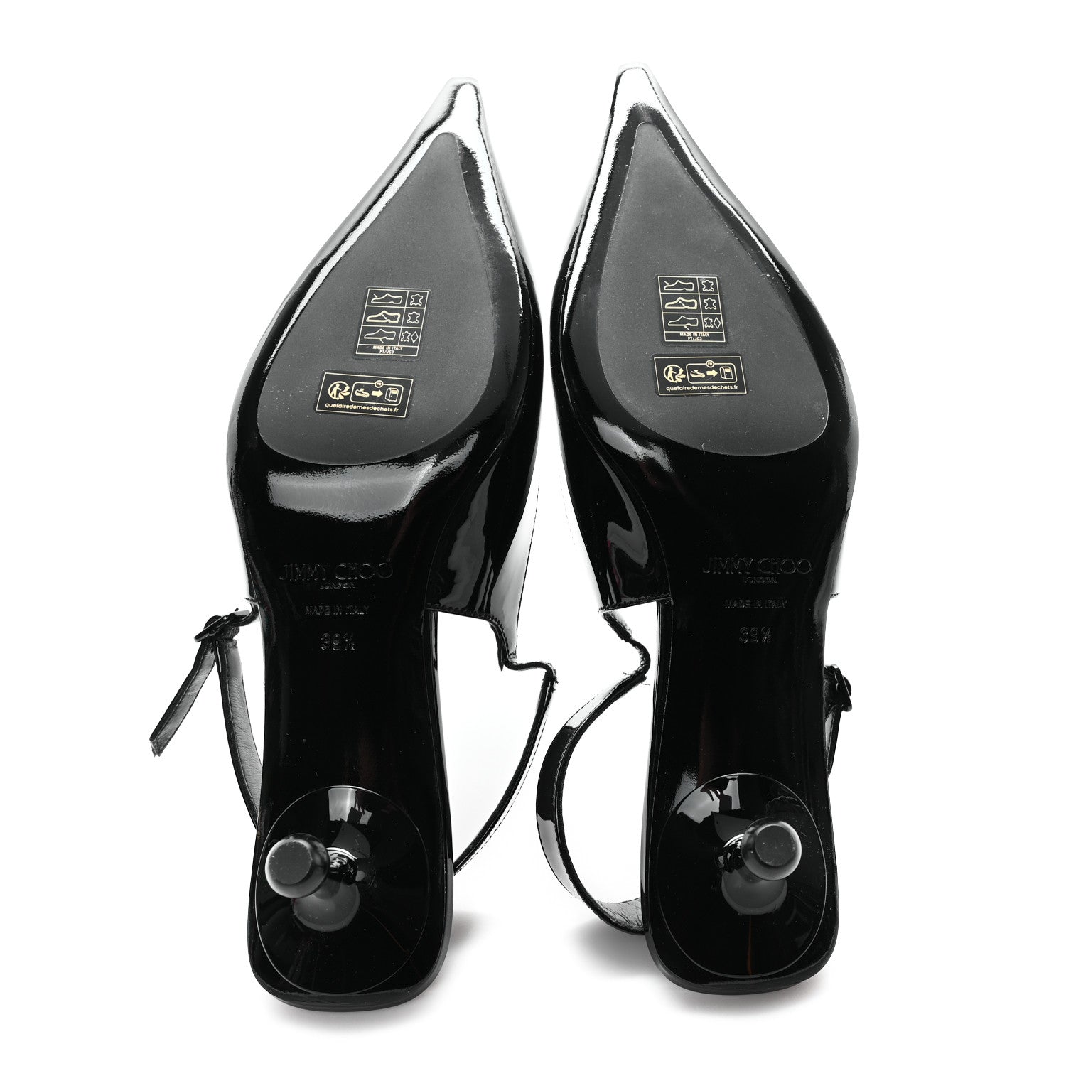 Jimmy Choo Patent Amel 50 Slingback Pumps 39.5 Black 6 of 11
