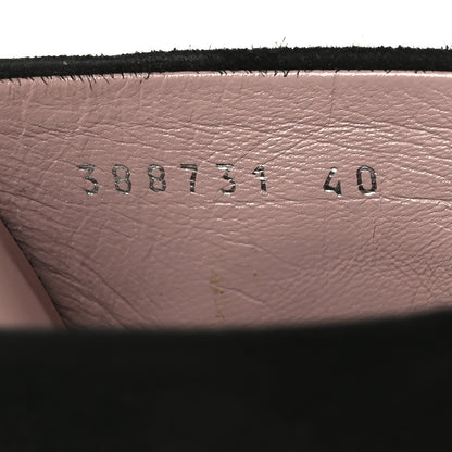 Gucci Suede Crystal Maxine Horsebit High Heel Slides 40 Black 5 of 8