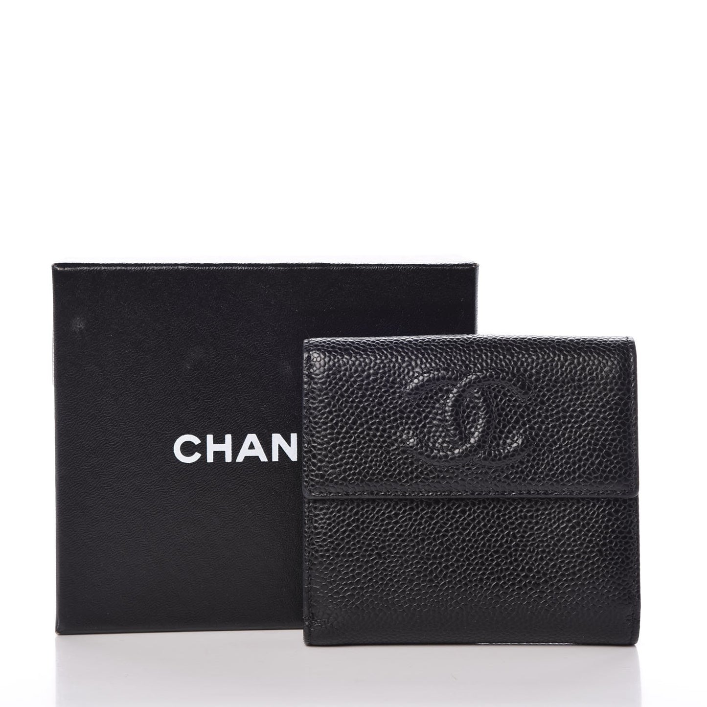 Caviar Timeless CC Compact French Wallet Black