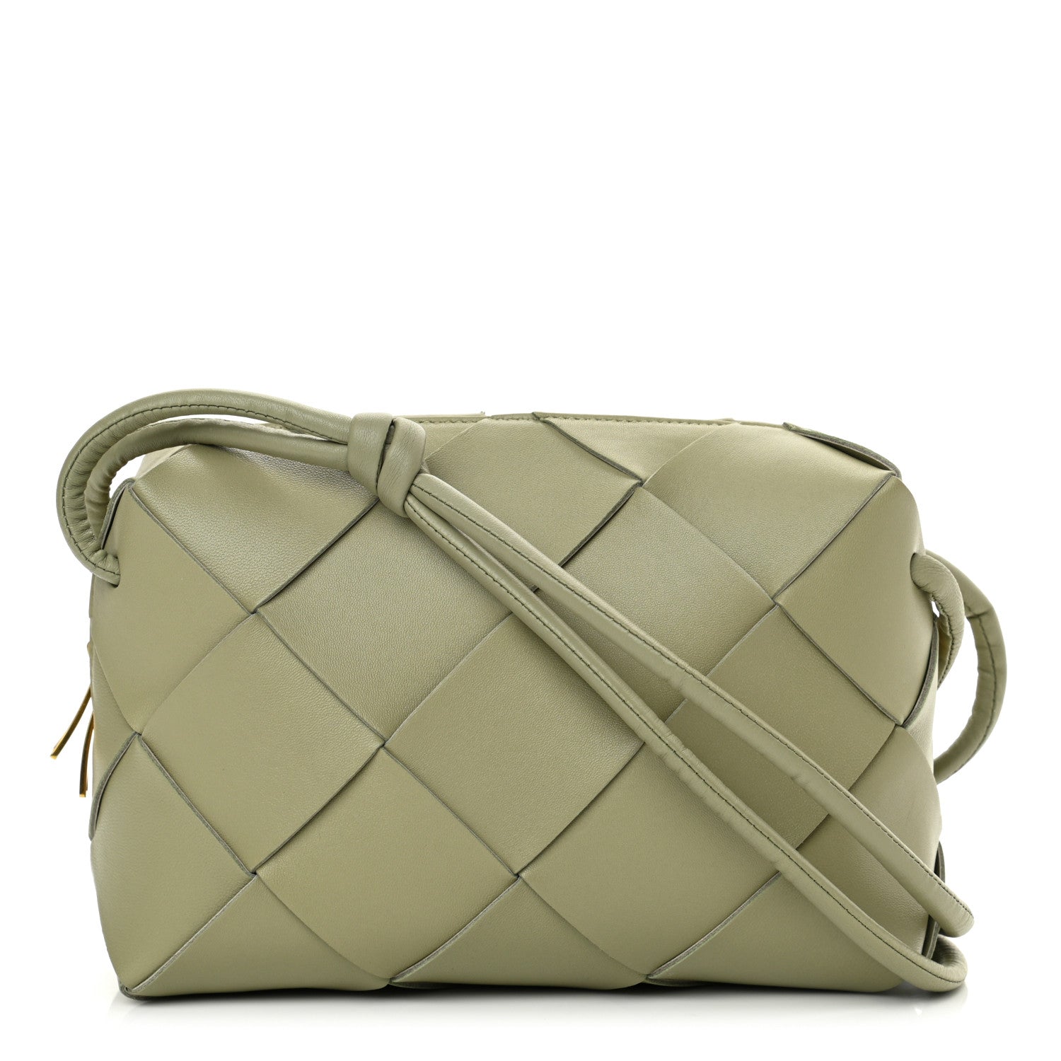 Bottega Veneta Lambskin Maxi Intreccio Small Cassette Camera Bag Travertine 1 of 9