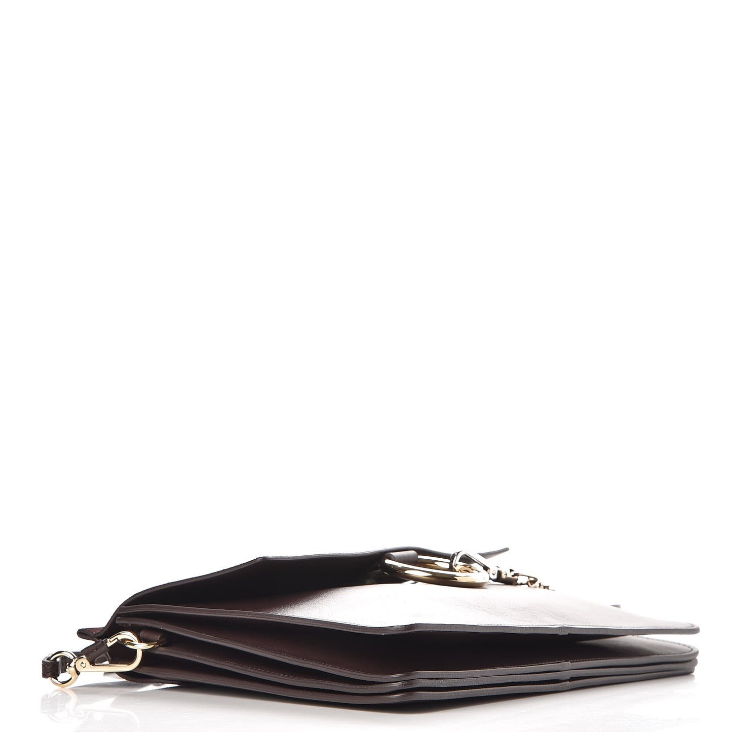 Calfskin Suede Medium Faye Shoulder Bag Carbon Brown