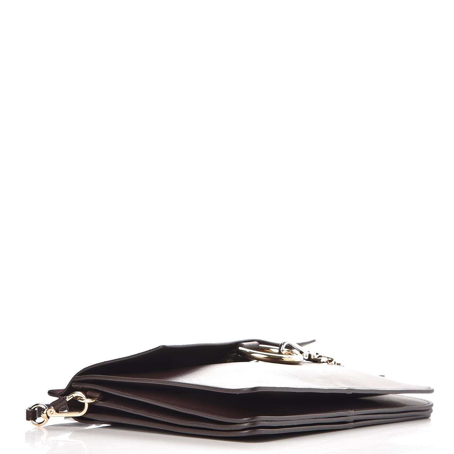 Chloe Calfskin Suede Medium Faye Shoulder Bag Carbon Brown 4 of 8