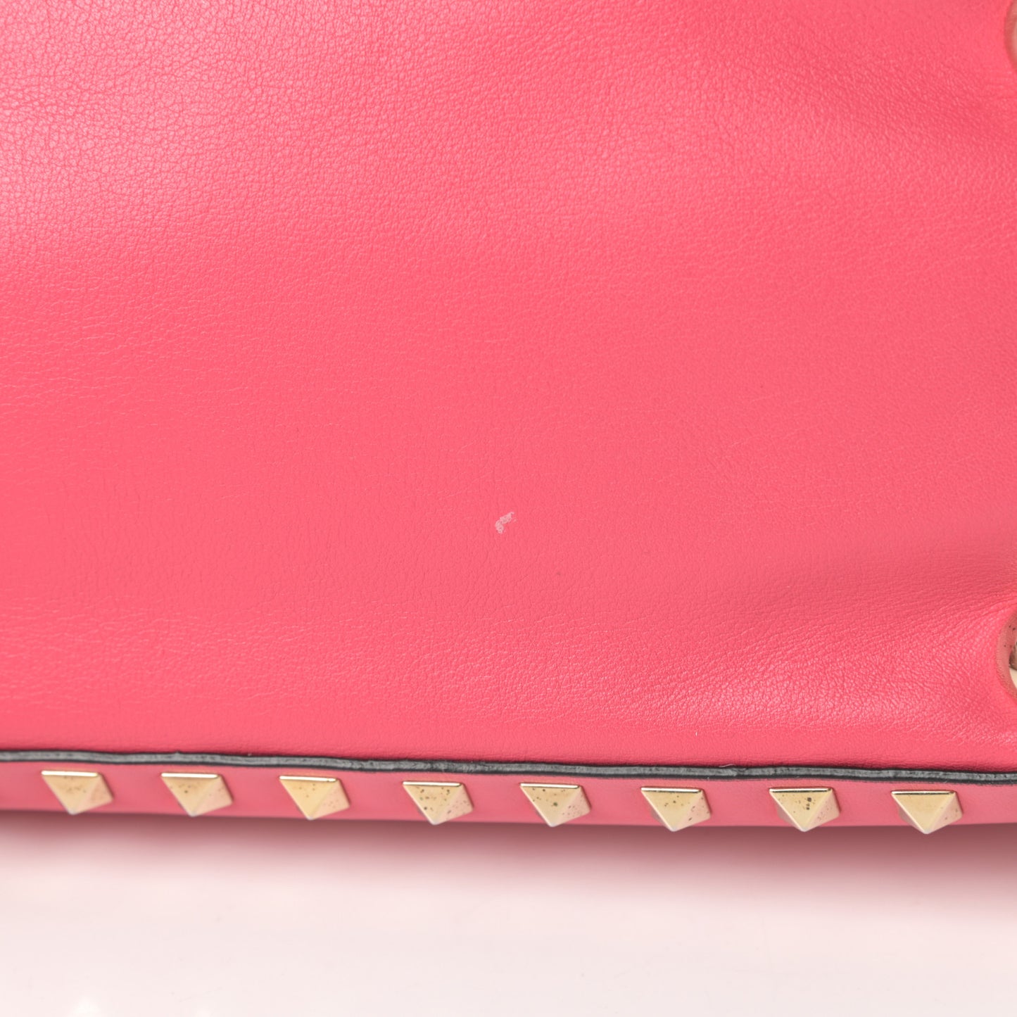 Vitello Small Rockstud Tote Deep Rose