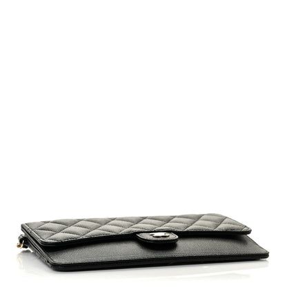 Chanel Caviar Quilted Classic Pouch With Handle Black 4 of 9