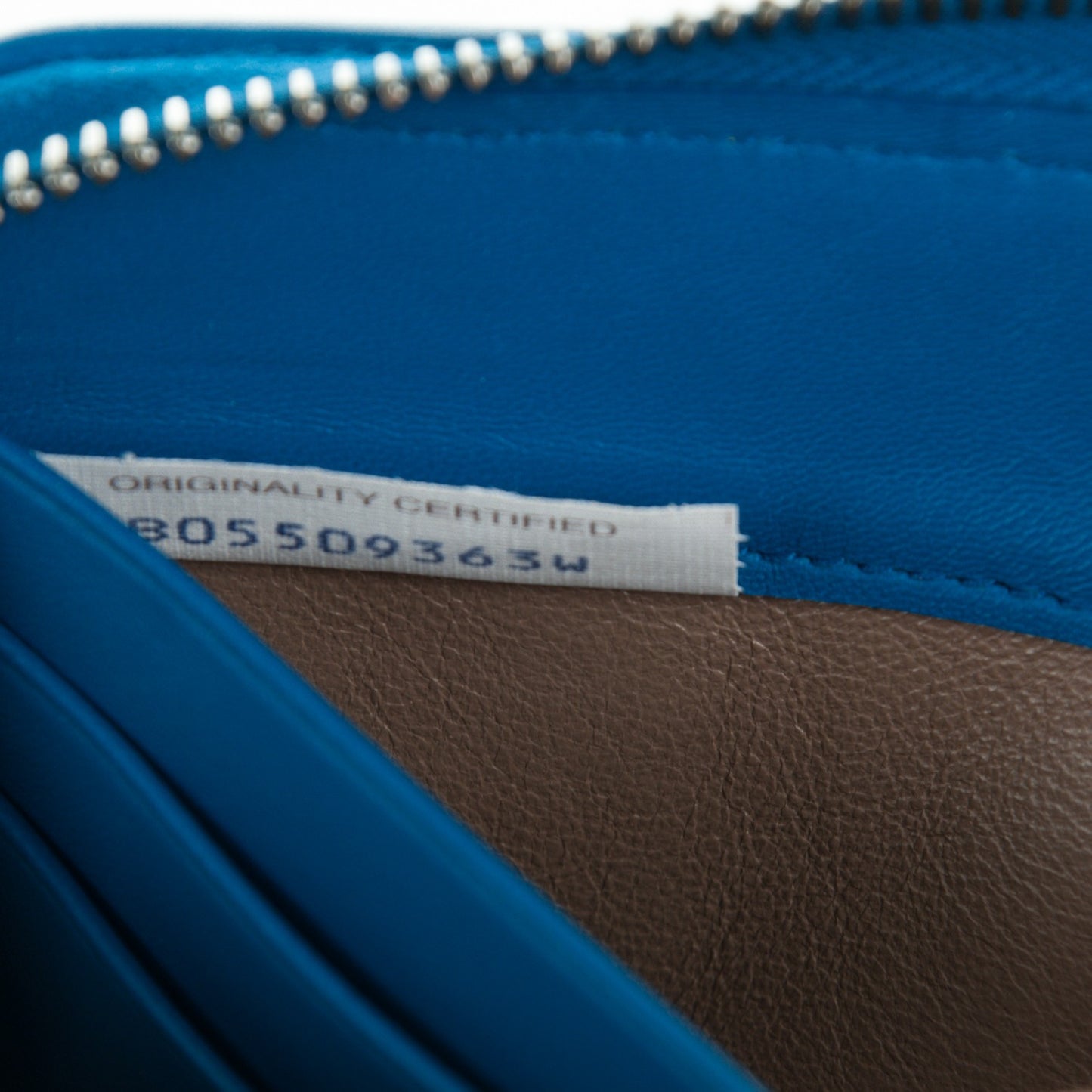 Nappa Intrecciato Zip Around Wallet Blue