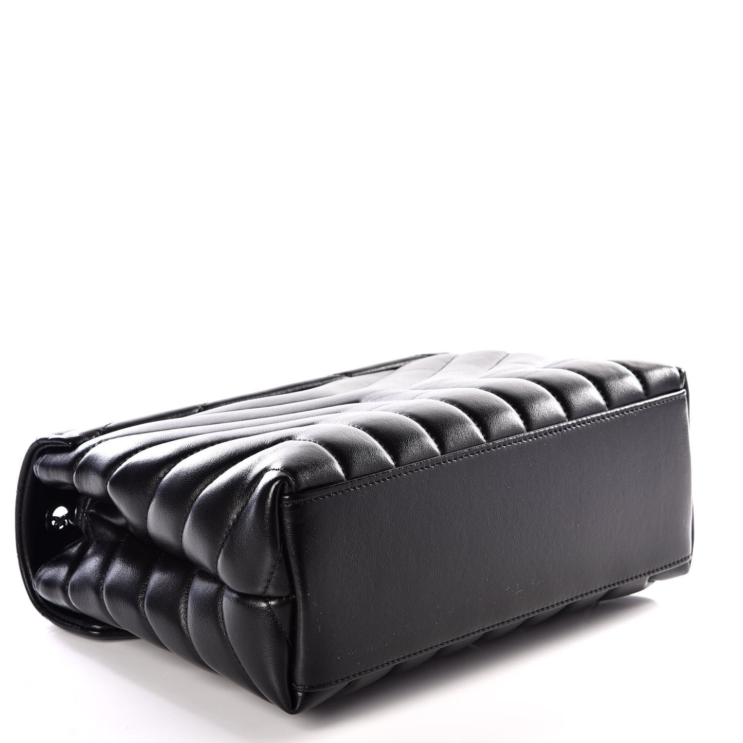 Calfskin Y Quilted Monogram Small Loulou Chain Satchel Black