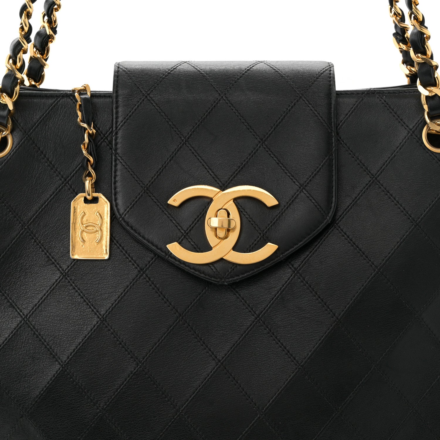 Chanel Calfskin Stitched XL Weekender Black 8 of 15