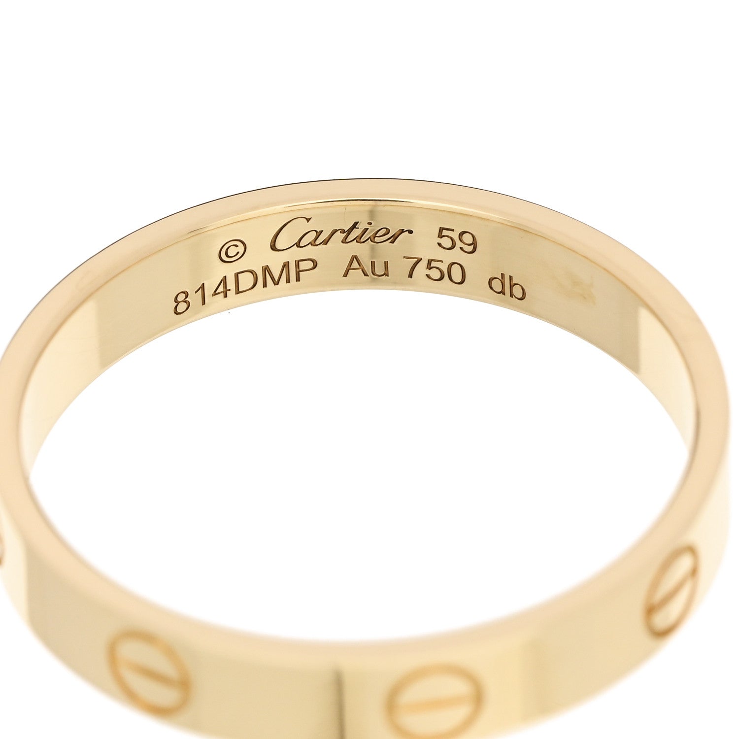 Cartier 18K Yellow Gold 3.5mm LOVE Wedding Band Ring 59 8.75 4 of 5