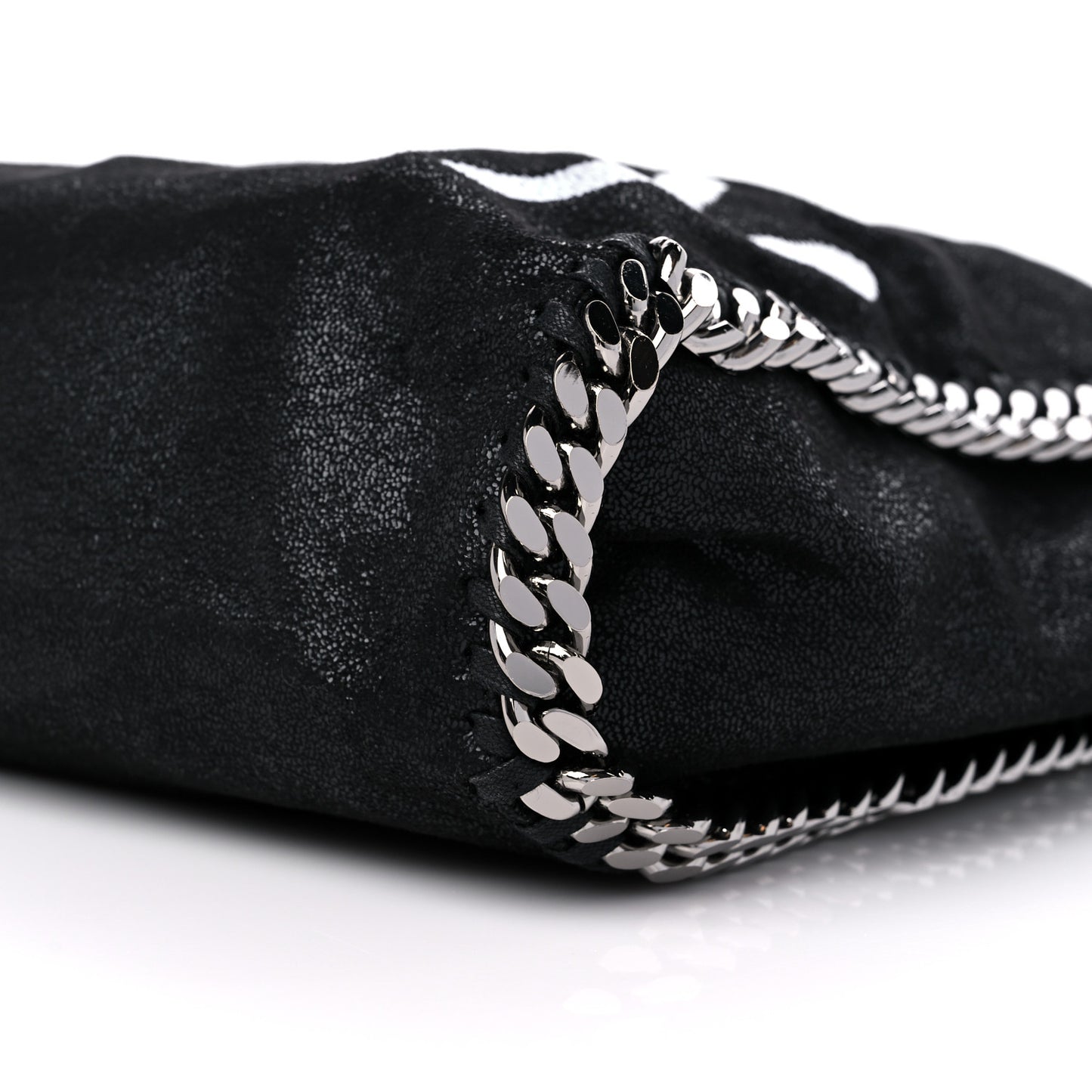 X ED CURTIS Shaggy Deer Logo Embroidered Large Falabella Black