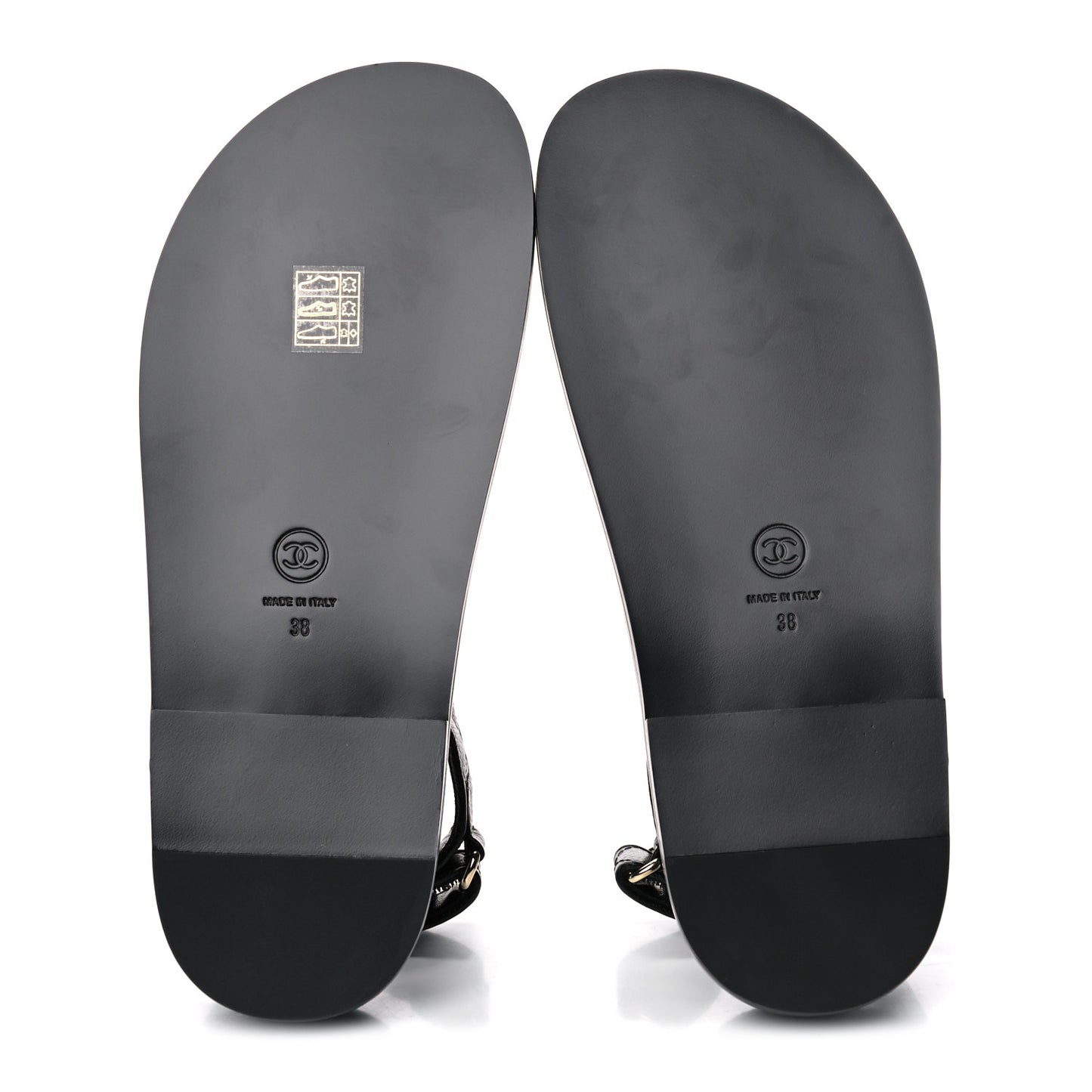 Grained Calfskin Velcro Dad Sandals 38 Black