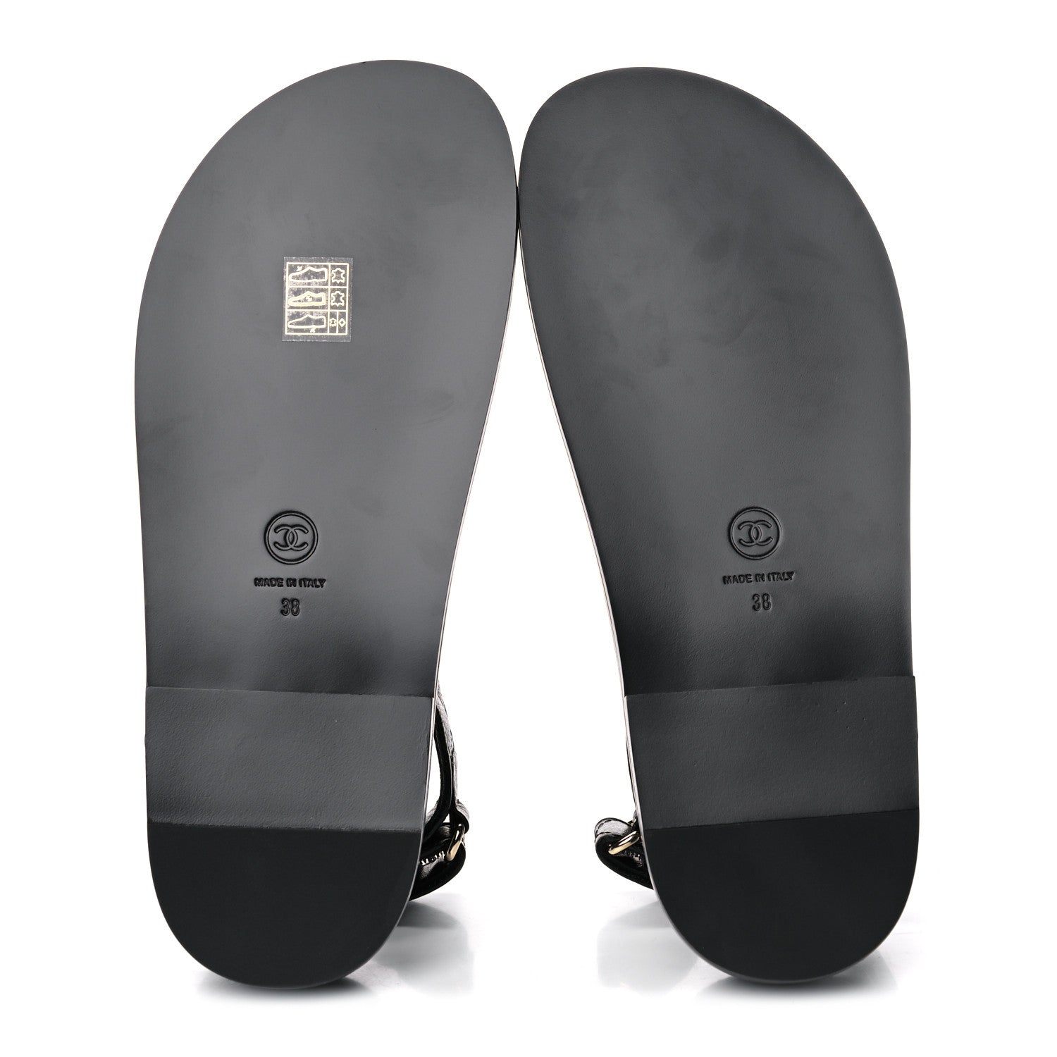 Chanel Grained Calfskin Velcro Dad Sandals 38 Black 5 of 8