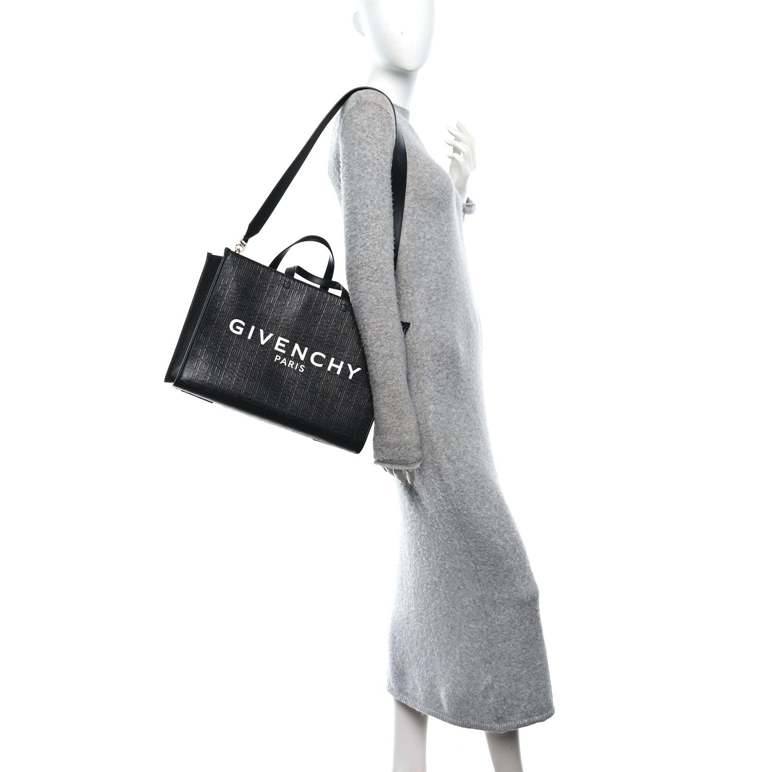 GIVENCHY 4Gロゴ トートバッグ A4可能 黒 レザー アーガイル柄