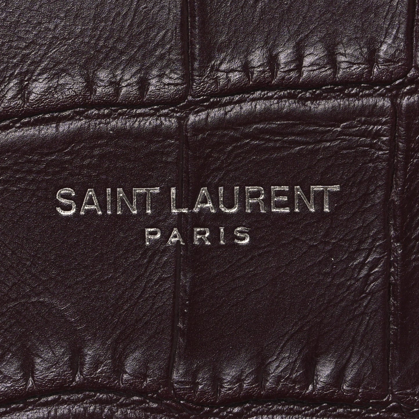 Calfskin Crocodile Embossed Small Sac de Jour Amaranto
