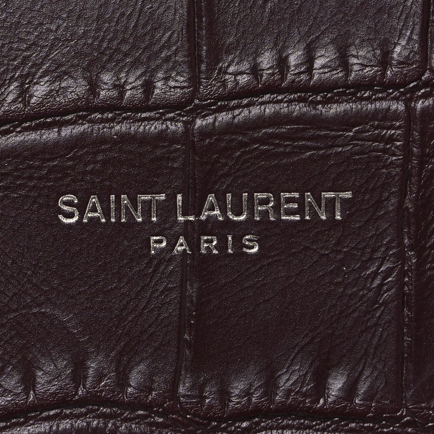 Saint Laurent Calfskin Crocodile Embossed Small Sac de Jour Amaranto 9 of 12