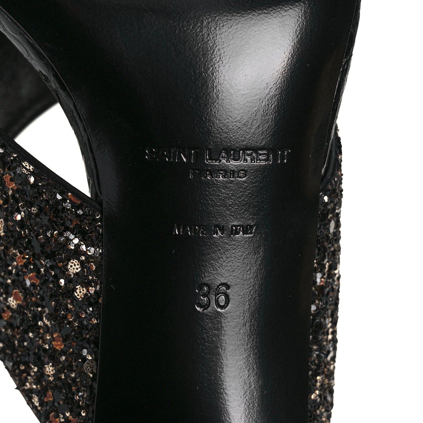 Glitter LouLou 70 Mule Sandals 36 Black Gold