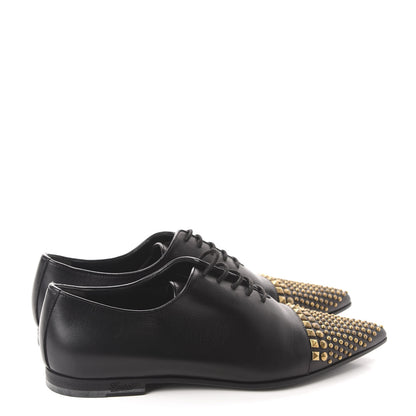Gucci Calfskin Studded Lace Up Oxford 36 Black 4 of 10