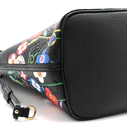 Louis Vuitton LV X TM Empreinte Flowers Neverfull MM Black 8 of 9