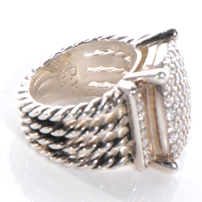 David Yurman Sterling Silver Diamond 16mm Wheaton Ring 47 4 4 of 5
