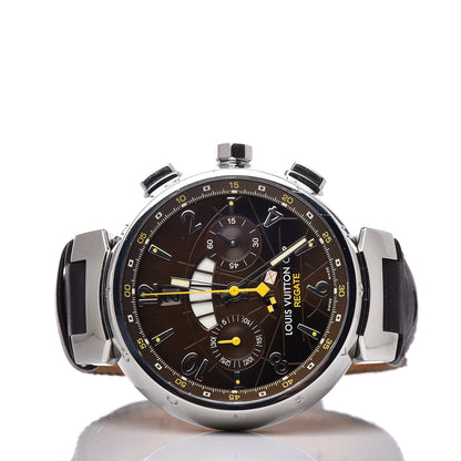 Louis Vuitton Stainless Steel Calfskin 44mm Tambour Regate Chronograph Automatic Watch Brown 3 of 8