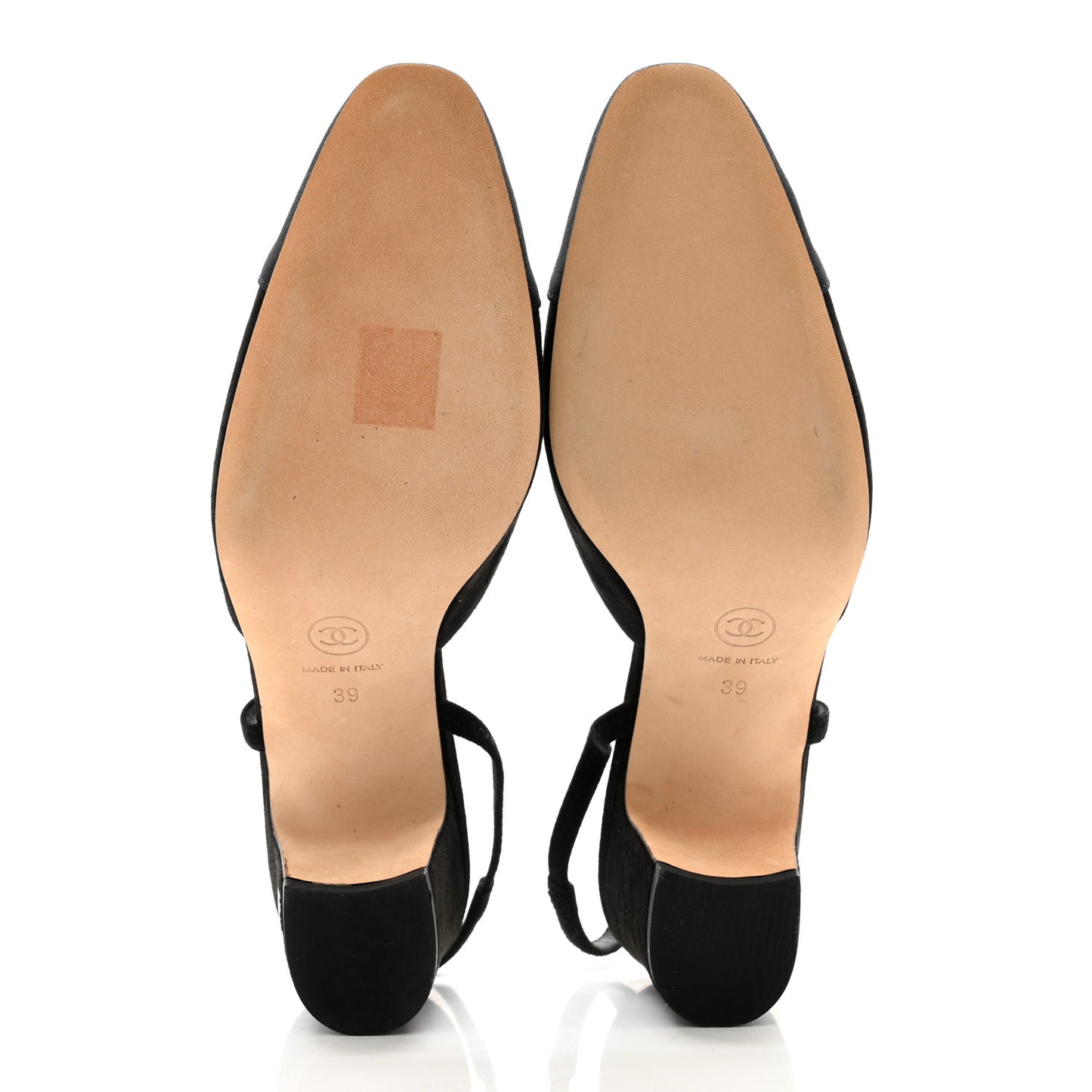 Velour Grosgrain Cap Toe CC Slingback Pumps 39 Black