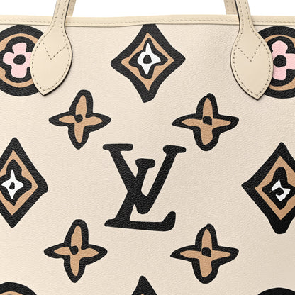 Louis Vuitton Monogram Giant Wild at Heart Neverfull MM Creme 7 of 10