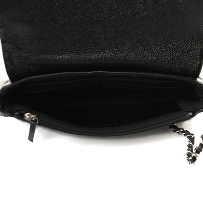 Chanel Caviar Half Moon Wallet On Chain WOC Black 5 of 12