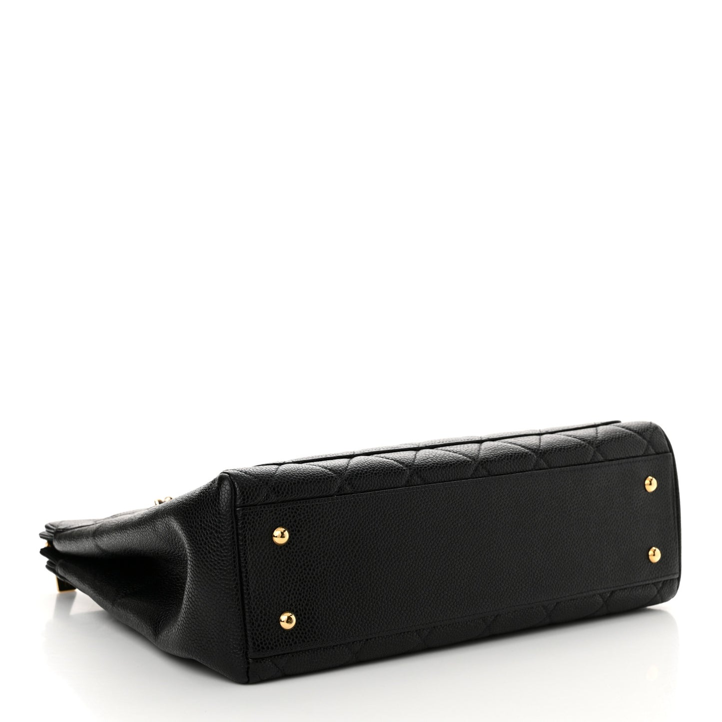 Caviar Quilted Zip Tote Black