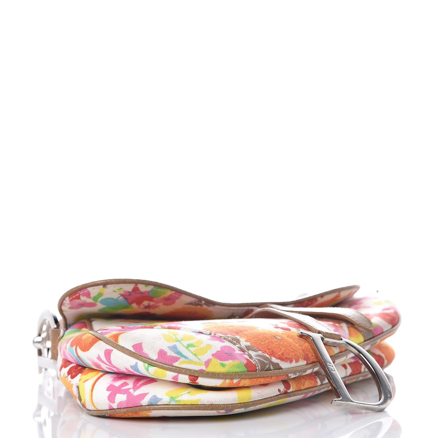 Christian Dior Canvas Floral Saddle Bag 4 of 8