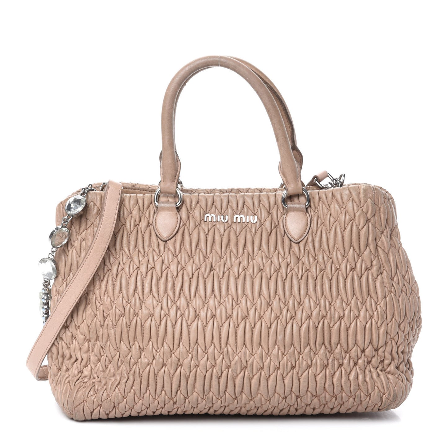 Nappa Matelasse Swarovski Crystal Tote Cammeo