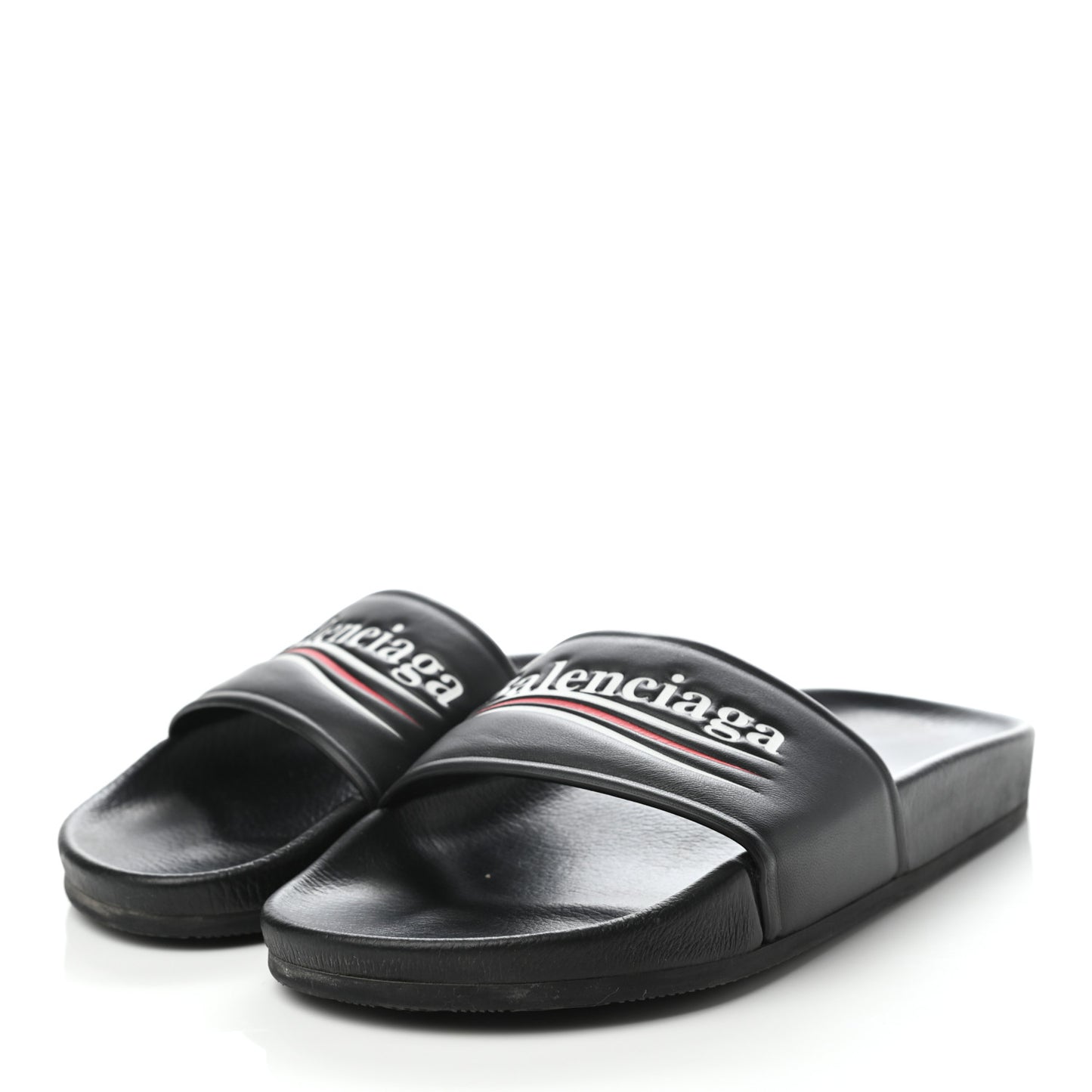 Nappa Political Campaign Logo Womens Pool Slide Sandals 36 Black White Vermillon